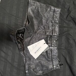 Retrofête Aven Leather Mini Shorts